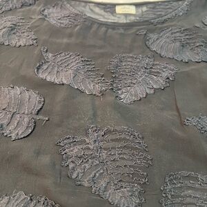 Wilfred Black Sheer Leaf Pattern Top